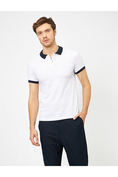 Koton Tricou alb pentru bărbați 7YAP11768NK