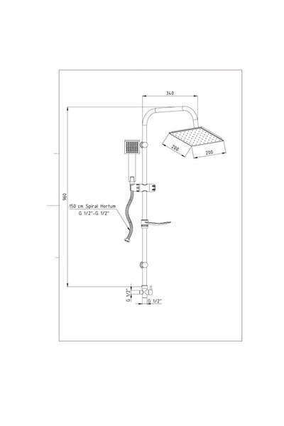 GPD Sürgülü Duş Seti (tek Fonksiyonlu El Duşu Ile) Dst19-3