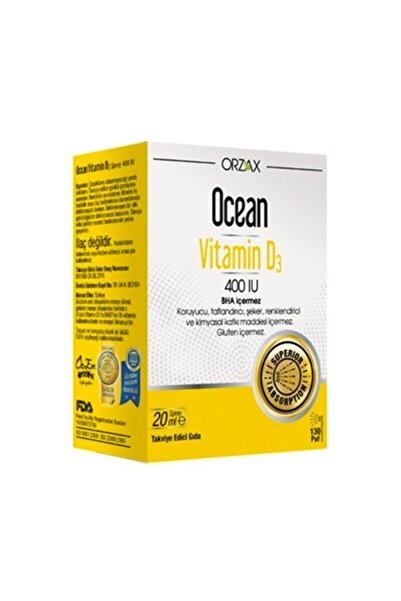 Orzax Ocean Vitamin D3 400 Iu Oral Sprey 20 ml