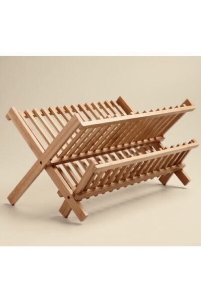 Genel Markalar New Ahşap Iki Katlı Katlanabilir Tabaklık Yeni