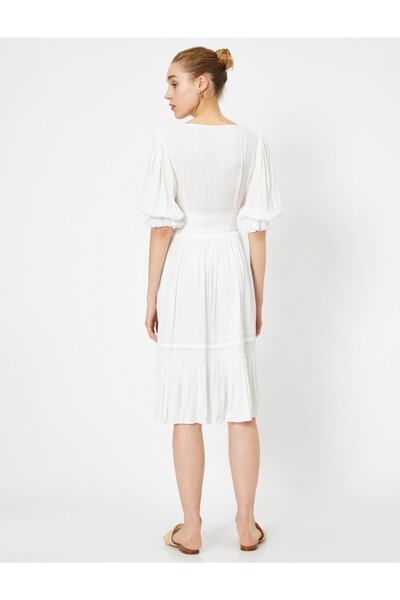 Koton Γυναικείο Λευκό Φόρεμα 0YAK83774EW