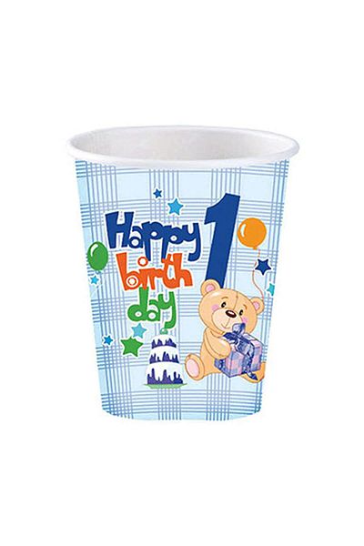 Roll-Up My First Birthday Party Male Paper Cup