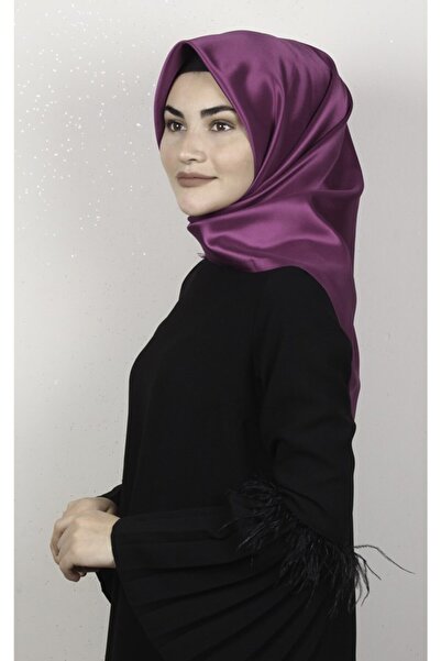 DELUX POLO Kadın Pembe Düz Renk Tafta Eşarp