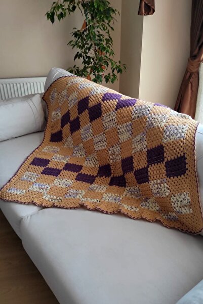 nftart.design بطانية أريكة محبوكة يدويًا، بطانية للركبة، بطانية تلفزيون