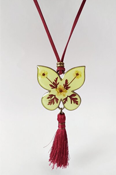 Halley Concept Special Design Handmade Real Floral Epoxy Butterfly Necklace