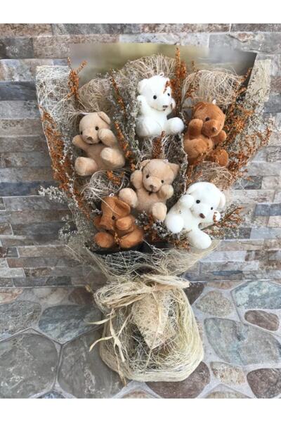 Flowers 3 Renkli Ayıcık Buketi