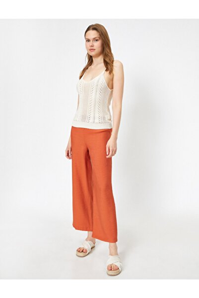 Koton بنطلون جينز برتقالي للنساء 0KAF40657GW