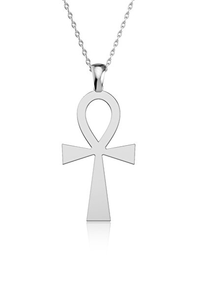 İNDİGO TAKI Ankh Antik Mısır Sembolü Beyaz Gümüş Kolye