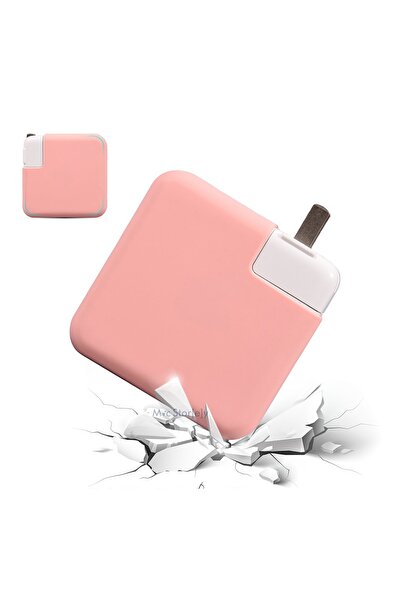 Mcstorey Şarj Aleti Kılıfı 85W - 87W - 96W - 140W Macbook Pro Magsafe 1-2 ile Uyumlu Silikon Koruyucu Pembe