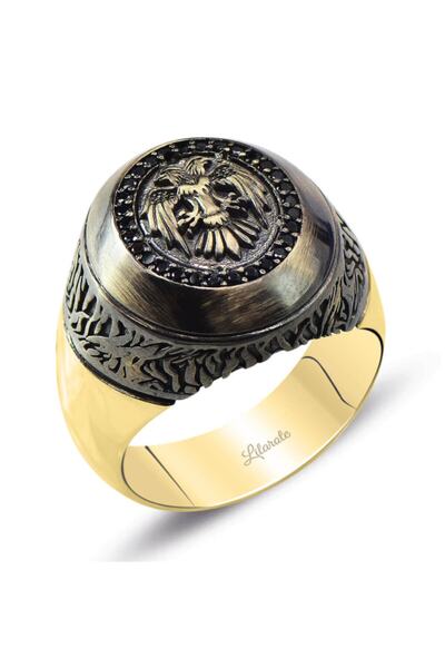 Lilarote Pırlanta Çift Başlı Kartal Şovalye Yüzüğü