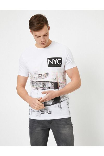Koton Ανδρικό T-Shirt Λευκό 0YAM14870OK