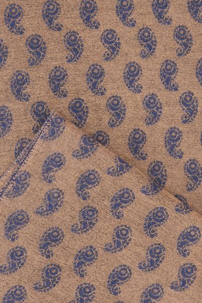 ALTINYILDIZ CLASSICS Ανδρικό πλεκτό κασκόλ Indigo Brown Γκρι-μαύρο σχέδιο
