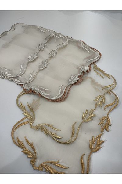incisecrethome Tray Cover Genuine Burnt Silk Embroidery Embroidered Gold and Silver Options