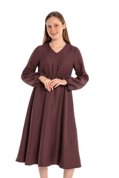 DISENTIS MODEST V-izrez, houndstooth Sa deznom - Elastična talja i rukavi, cr...