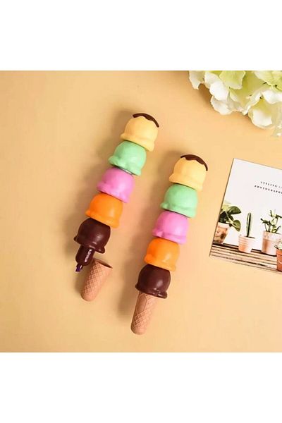 Çılgıntrend 6-Piece Felted Pen with Ice Cream Cone
