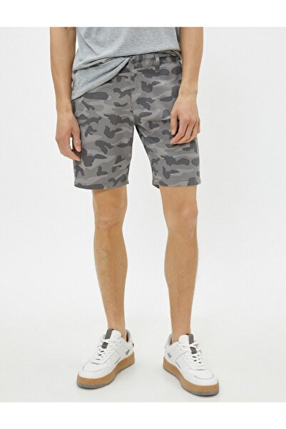 Koton Šedé pánské šortky se vzorem a Bermudy
