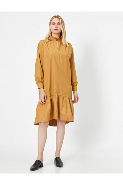 Koton Rochie maxi cu guler înalt din poplin