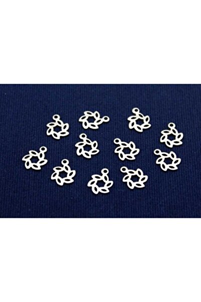 yfhobi 15 Adet- 8x12 Mm Çiçek Desenli Pul, Takı Malzemesi, Metal Pul, Nikel K...