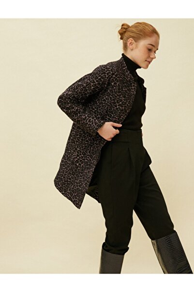 Koton Kadın Pembe Leopar Desenli Kaban 0KAK06603IW