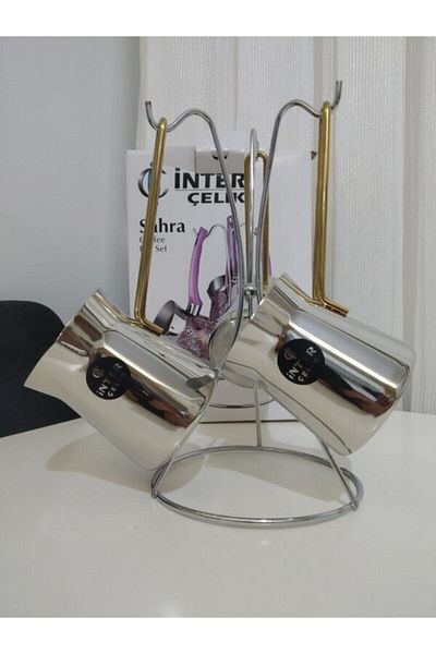 İNTER CELİK Inter Steel Sahara Gold Coffee Pot Set