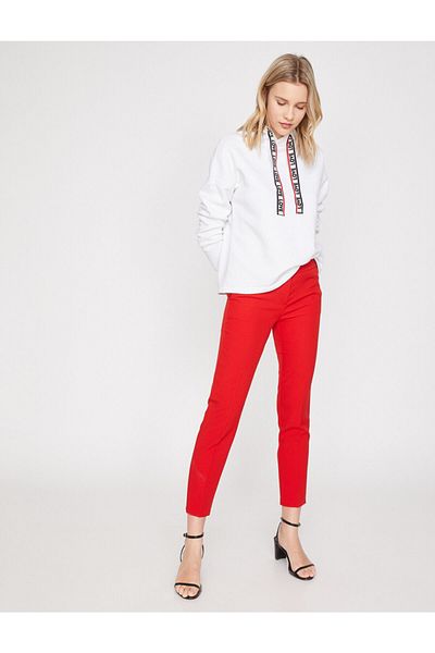 Koton Women's Red Trousers 9YAK42912RW