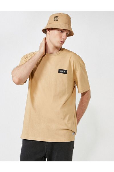 Koton Standard Fit mellre nyomtatott pamut póló