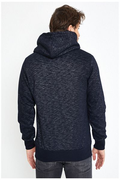 AMAZING CRASH Μπλουζάκι με κουκούλα Unisex Navy Blue με τσέπη καγκουρό με τρία κλωστές