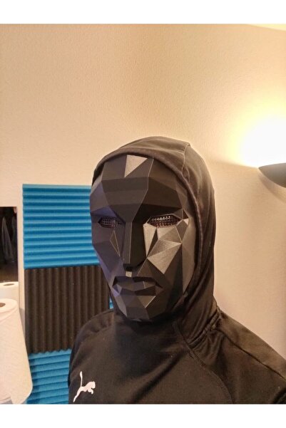 3 boyutlu dükkan Squid Game Yönetici Maske Mat Siyah Orjinal Boyut