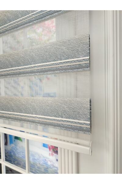 ypyeniperde Keten Zemin Renk Geçişli Zebra Stor Perde Kırçıllı Renk Geçişli