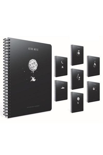 Gıpta Astro Notes A4 100 Sheets Lined Spiral Cardboard Cover Notebook (5414)