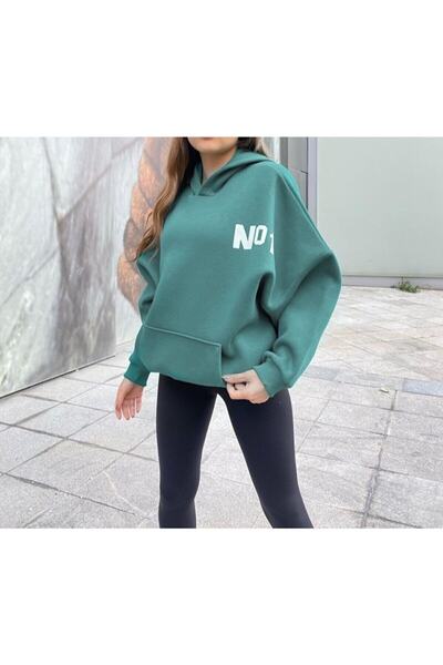 Benisengiydir سويت شيرت Lowa ذو القلنسوة باللون الأخضر النعناعي للسيدات