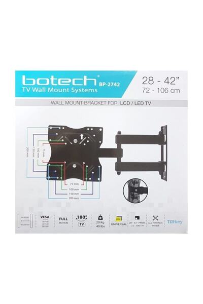 Botech Lcd / Led Tv Askı Aparatı 28''42''/72-106 Cm Hareketli Bp-2742