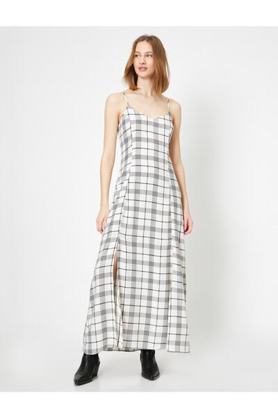 Koton Dámské béžové šaty na ramínka