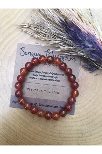 SONSUZ MUCİZELER Red Carnelian Agate Bracelet