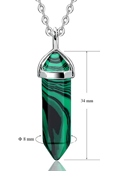 Tesbih Atölyesi Certified Nail Model High Quality Natural Malachite Malachite Stone Necklace
