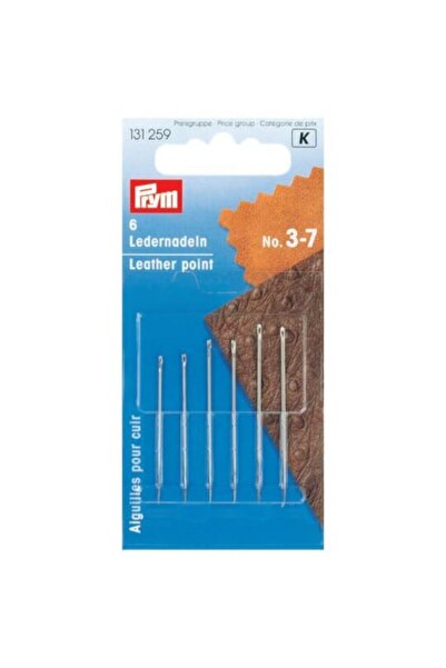 Prym 6 bucăți Nr.: 3-7 Ace din piele cu vârf triunghiular - 131259