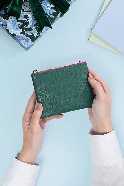 Leather Paper Green Mini Leather Wallet
