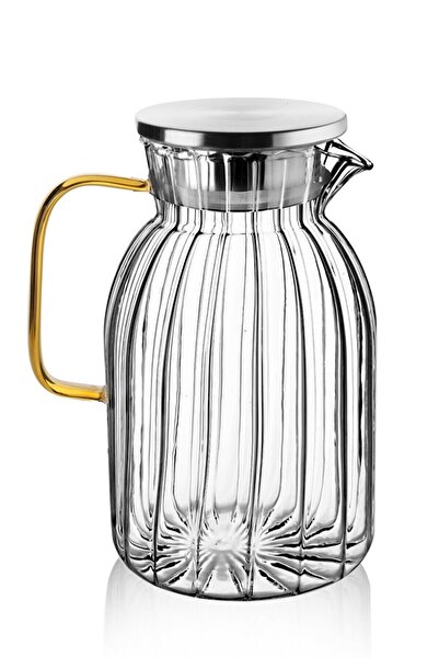 Cagla Homes Paslanmaz Metal Kapaklı Isıya Dayanıklı Borasilikat Cam 1800ml Sü...