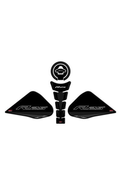 GP KOMPOZİT Yamaha R25 2015-2018 Uyumlu Tank Pad Seti Siyah