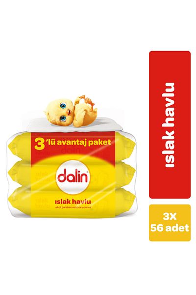Dalin 168 Sheets - 56 Pack of 3 Wet Wipes Towels
