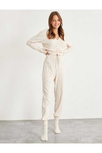 Koton Striped Pajama Bottoms with Elastic Waist