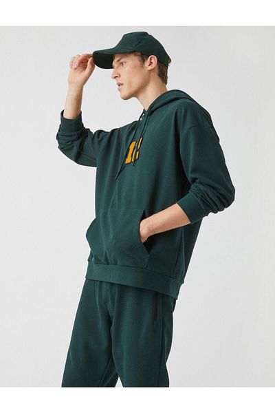Koton Frottee-Kapuzenpullover mit Stickerei