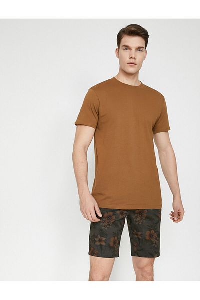 Koton Patterned Skinny Fit Shorts with Pocket Detail