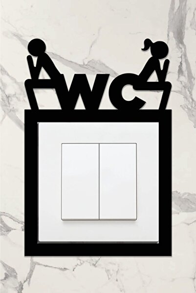 ALSHOP Prizlik Duvar Süsü Wc Tuvalet Priz Dekorasyon 3 Mm Mdf 16x11