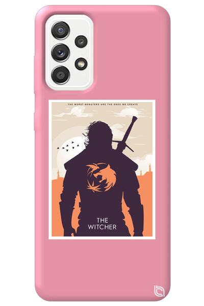 WANNA PROTECT Samsung Galaxy A52 Pink Color the Witcher Velvet Patterned Sili...