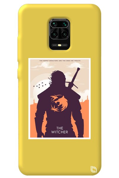 WANNA PROTECT Xiaomi Redmi Note 9S Yellow Color the Witcher Velvet Patterned ...