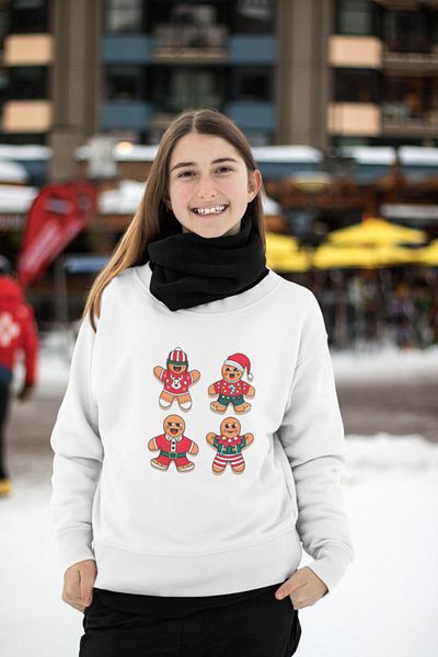 SUNFREE Πρωτοχρονιάτικο εμπριμέ Unisex φούτερ Oversize