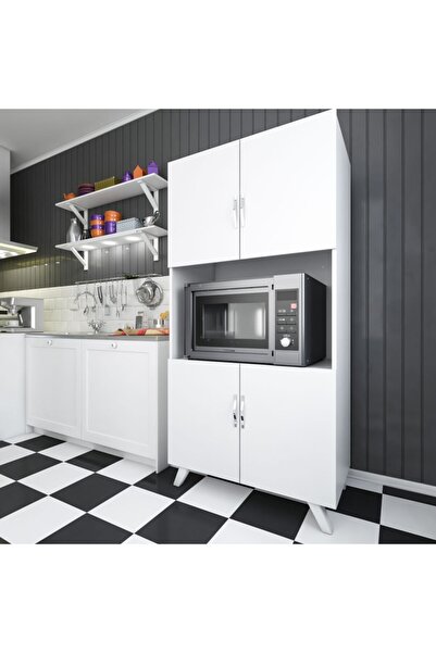 Gökberk Modüler Mobilya Sistemleri Gökberk Gb-2001 4 Kapaklı Fırın Bölmeli Çok Amaçlı Dolap