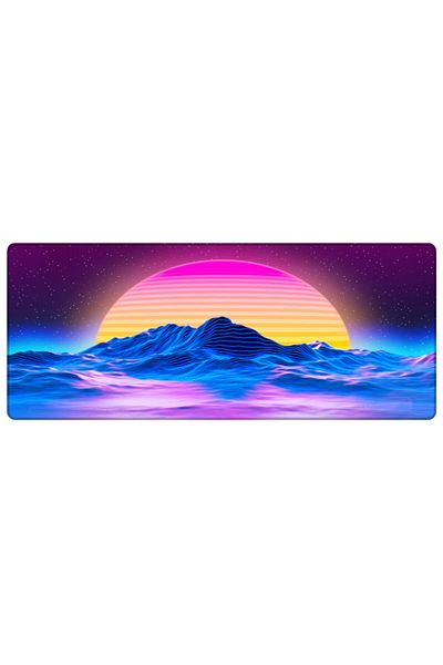 PORGE لوحة ماوس ألعاب مقاس 90x40 Xxl Linear Moon كبيرة الحجم