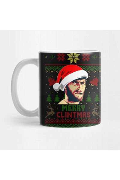 Pixxa Merry Clintmas Clint Eastwood Christmas Mug Cup